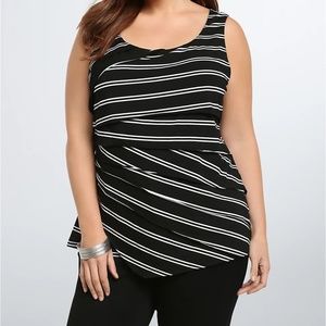 TORRID Gathered Layer Striped Top